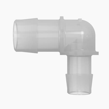 Cole Parmer Hose Barb Fitting, Reducing Elbow, Polypropylene, Cleanroom, 1in IDx3/4in ID; 10PK RL16-12PP-QC